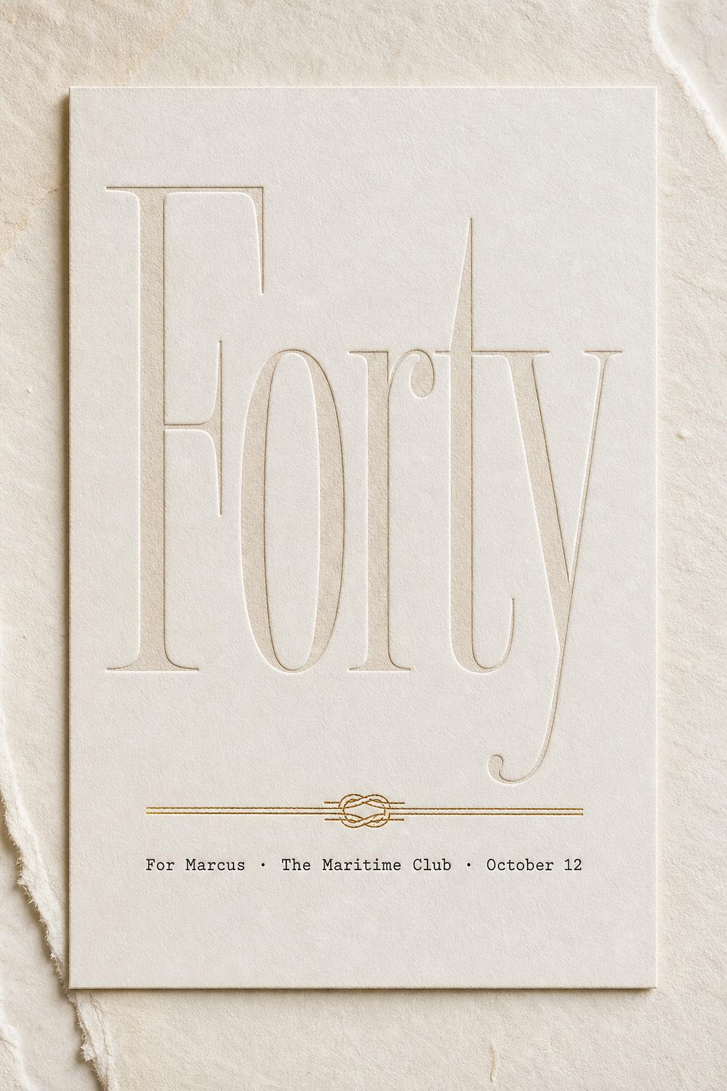Fortieth, at the Maritime Club, hosted by Marcus